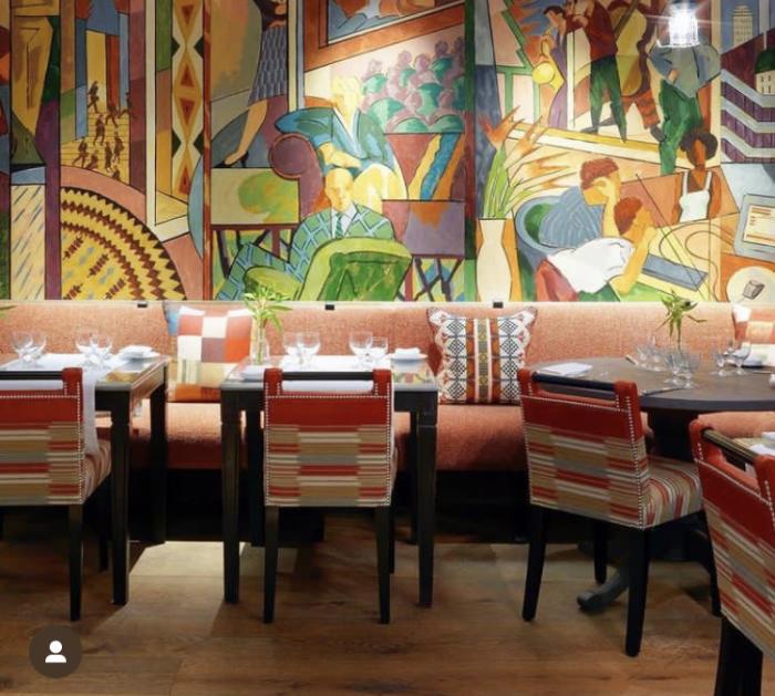 Oscar Bar mural, Charlotte St Hotel