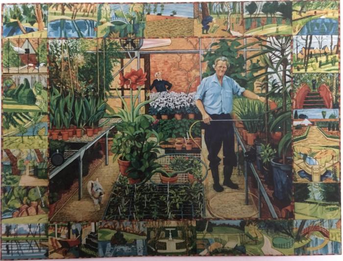 Michael Heseltine in his greenhouse